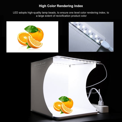 PULUZ Mini LED Photography Shadowless Light Lamp Panel Pad + Studio Shooting Tent Box, Acrylic Material, 20cm x 20cm Effective Area, 20cm(2 LED) + Shadowless Light