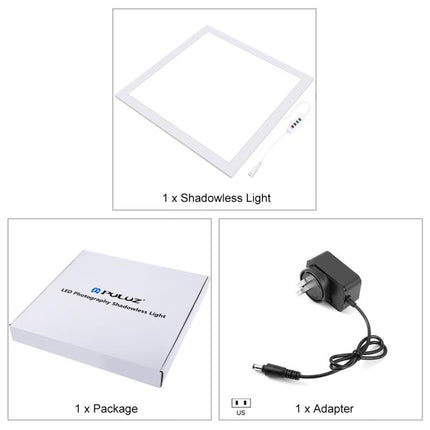 PULUZ 1000LM LED Acrylic No Polar Dimming Shadowless Light Pad with Switch for 40cm Photo Studio Box, Light(US), Light(UK), Light(EU)