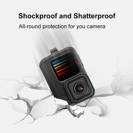 PULUZ para GoPro HERO12 Black /11 Black /10 Black /9 Black Funda protectora de silicona con correa para la muñeca y cubierta de lente, para GoPro HERO9 Black