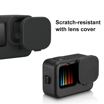 PULUZ para GoPro HERO12 Black /11 Black /10 Black /9 Black Funda protectora de silicona con correa para la muñeca y cubierta de lente, para GoPro HERO9 Black