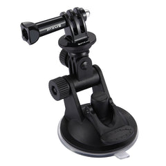 PULUZ Car Suction Cup Mount with Screw & Tripod Mount Adapter & Storage Bag for GoPro, Insta360, DJI and Other Action Cameras, Sucker Mount