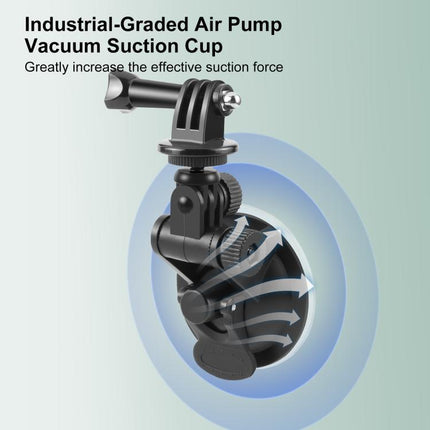 PULUZ Car Suction Cup Mount with Screw & Tripod Mount Adapter & Storage Bag for GoPro, Insta360, DJI and Other Action Cameras, Sucker Mount