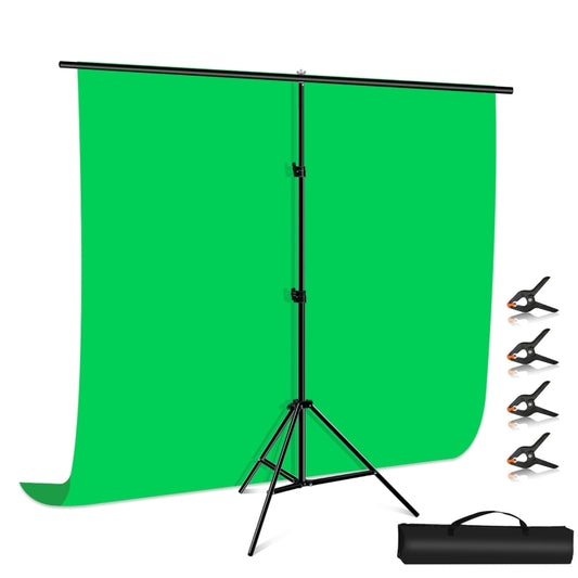 PULUZ 2x2m T-Shape Photo Studio Background Support Stand Backdrop Crossbar Bracket Kit with Clips, 2 x 2m Bracket Kit