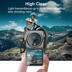 PULUZ 3 in 1 Lens + Front and Back LCD Display 9H 2.5D Tempered Glass Film for DJI Action 2, Lens Screen Film