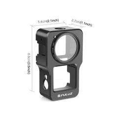 PULUZ CNC Aluminum Alloy Cage for DJI Action 2, Aluminum Cage (Black), Aluminum Cage (Titanium Color)