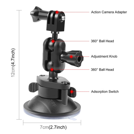 PULUZ Magic Arm Saugnapfhalterung, Kamera-Saugnapfhalterung