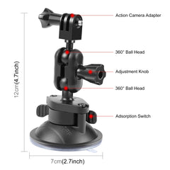 PULUZ Magic Arm Suction Cup Mount, Camera Suction Cup Mount