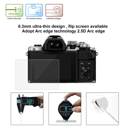 PULUZ 2.5D 9H Tempered Glass Film for Olympus EM10 / II / III / OM-D / EM-1/ II / III / E-P5 / E-PL7 / E-PL8 / 8 / 9 EM5 II / PEN-F / EM1X, Nikon 1V3, Panasonic GF6 / G99 / GX7III GX8 / GH3, Fujifilm X-H1, For Olympus EM10 / EM10-2