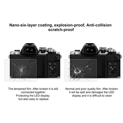 PULUZ 2.5D 9H Tempered Glass Film for Olympus EM10 / II / III / OM-D / EM-1/ II / III / E-P5 / E-PL7 / E-PL8 / 8 / 9 EM5 II / PEN-F / EM1X, Nikon 1V3, Panasonic GF6 / G99 / GX7III GX8 / GH3, Fujifilm X-H1, For Olympus EM10 / EM10-2