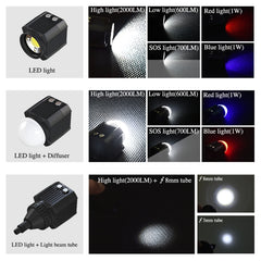 Luz de relleno LED para fotografía subacuática PULUZ de 60 m, 7,4 V/1100 mAh, luz de buceo para GoPro, Insta360, DJI y otras cámaras de acción, 7,4 V/1100 mAh