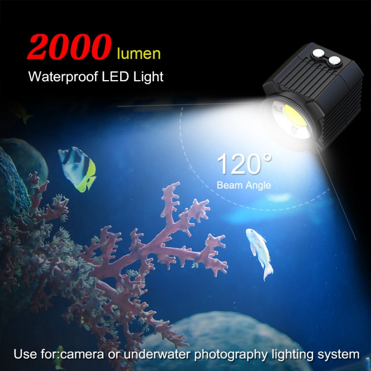 Luz de relleno LED para fotografía subacuática PULUZ de 60 m, 7,4 V/1100 mAh, luz de buceo para GoPro, Insta360, DJI y otras cámaras de acción, 7,4 V/1100 mAh