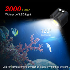 PULUZ 60m Underwater LED Photography Fill Light 7.4V/1100mAh Diving Light for GoPro, Insta360, DJI and Other Action Cameras, 7.4V/1100mAh