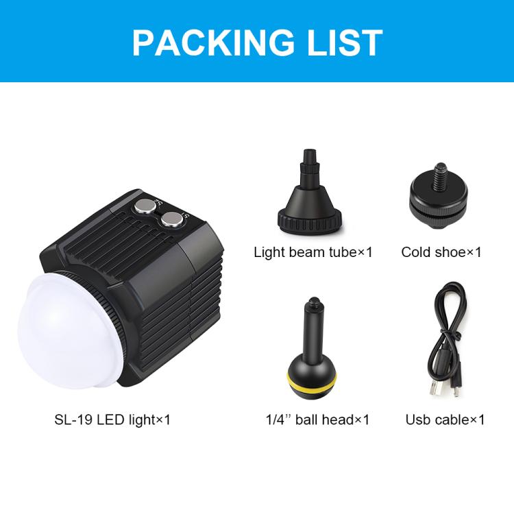 Luz de relleno LED para fotografía subacuática PULUZ de 60 m, 7,4 V/1100 mAh, luz de buceo para GoPro, Insta360, DJI y otras cámaras de acción, 7,4 V/1100 mAh
