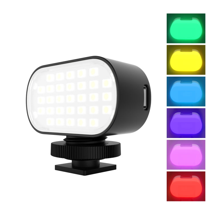 PULUZ Live Broadcast Video LED Light Photography Beauty Selfie Fill Light with Switchable 6 Colors Filters, 30 LEDs Fill Light with Colors Filters