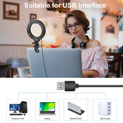 PULUZ 4.7 inch 12cm Ring Selfie Light 3 Modes USB Dimmable Dual Color Temperature LED Curved Vlogging Photography Video Lights with Monitor Clip Holder, 4.7 inch+Clip