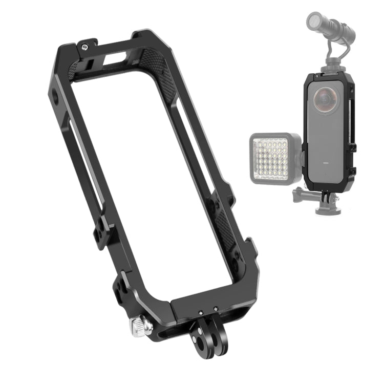 PULUZ Protective Cage Rig Housing Frame with Cold Shoe Mounts & Magnetic Folding Tripod Adapter for Insta360 ONE X2, Cage For Insta360 ONE X2