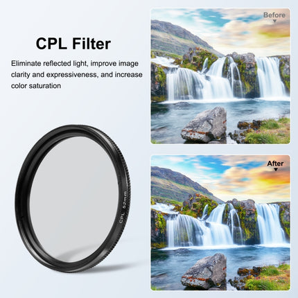 PULUZ 52mm CPL + UV-Objektivfilter mit Adapterring für GoPro HERO12 Schwarz /11 Schwarz /11 Schwarz Mini /10 Schwarz /9 Schwarz, CPL + UV-Filter