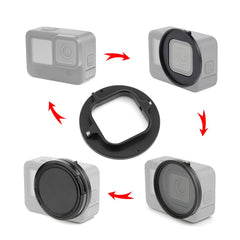 PULUZ 52mm CPL + UV Lens Filter with Adapter Ring for GoPro HERO12 Black /11 Black /11 Black Mini /10 Black /9 Black, CPL + UV Filter