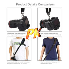 PULUZ Quick Release Anti-Slip Soft Pad Nylon Breathable Curved Camera Strap with Metal Hook for SLR / DSLR Cameras, Curved Strap