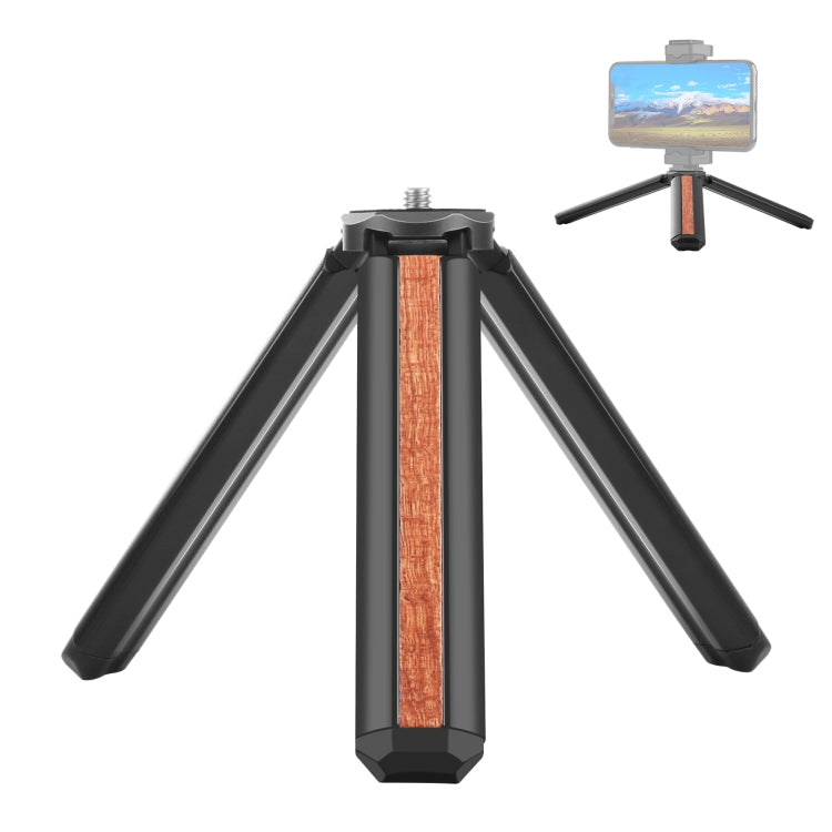 PULUZ Inlaid Wood Desktop Vlogging Live Tripod Holder, Inlaid Wood Tripod