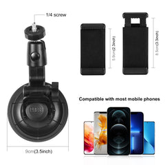 PULUZ Car Suction Cup Mount with Phone Clamp / Screw / Tripod Adapter, Phone Car Suction Cup