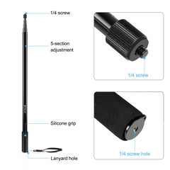 PULUZ 3m Metal Selfie Stick Monopod  for Insta360 One RS / X2 / X3, 3m Monopod