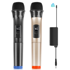 PULUZ 1 To 2 UHF Wireless Dynamic Microphones with LED Display, 3.5mm Transmitter, 1 To 2 UHF Wireless Microphones