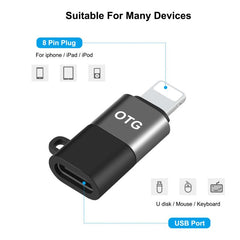 PULUZ 8-Pin auf USB-C / Typ-C PD OTG Adapter, 8-Pin OTG Adapter