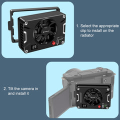 PULUZ Camera Cooling Fan Semiconductor Radiator with LCD Display for Sony / Canon / FUJIFILM / Nikon Cameras, Cooling Fan with LCD Display