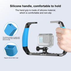 PULUZ Dual Silicone Handles Aluminium Alloy Underwater Diving Rig for GoPro, Other Action Cameras and  Smartphones, For Action Cameras and Smartphones