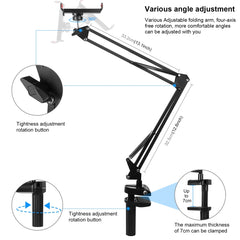 PULUZ Live Broadcast Desktop Articulating Arm Holder with Tablet Clamp, Tablet Clamp