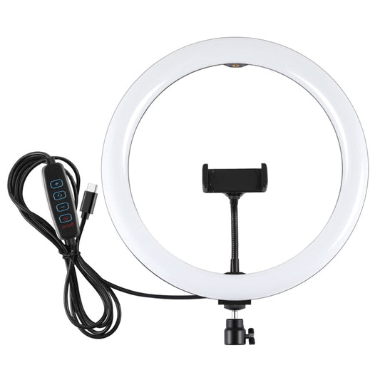 PULUZ PD20W 11.8 inch 30cm Type-C 3 Modes Dimmable Dual Color Temperature LED Curved Diffuse Light Ring Vlogging Selfie Photography Video Lights with Phone Clamp, Type-C