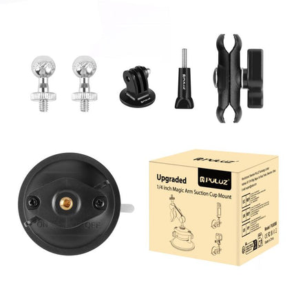 PULUZ Upgraded 1/4 inch Magic Arm Suction Cup Mount, Upgraded 1/4 inch Suction Cup Mount