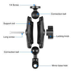 PULUZ Motorcycle Holder Mirror Base Hole Fixed Mount for GoPro and Other Action Cameras, Mirror Base Hole Mount