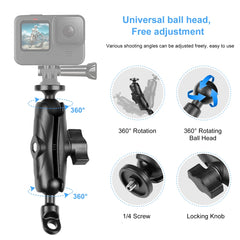 PULUZ Motorcycle Holder Mirror Base Hole Fixed Mount for GoPro and Other Action Cameras, Mirror Base Hole Mount