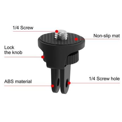 PULUZ 1/4 inch Screw Adjustable ABS Action Camera Tripod Adapter