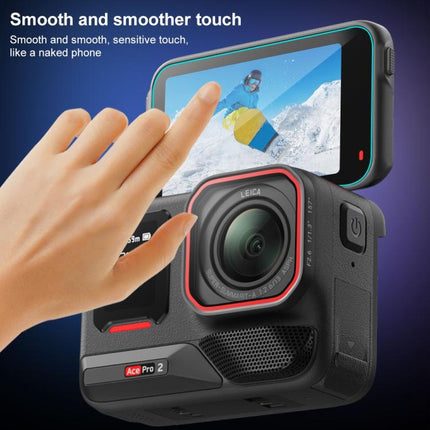 Película de vidrio templado para pantalla y lente frontal y trasera 3 en 1 de PULUZ para Insta360 Ace Pro 2