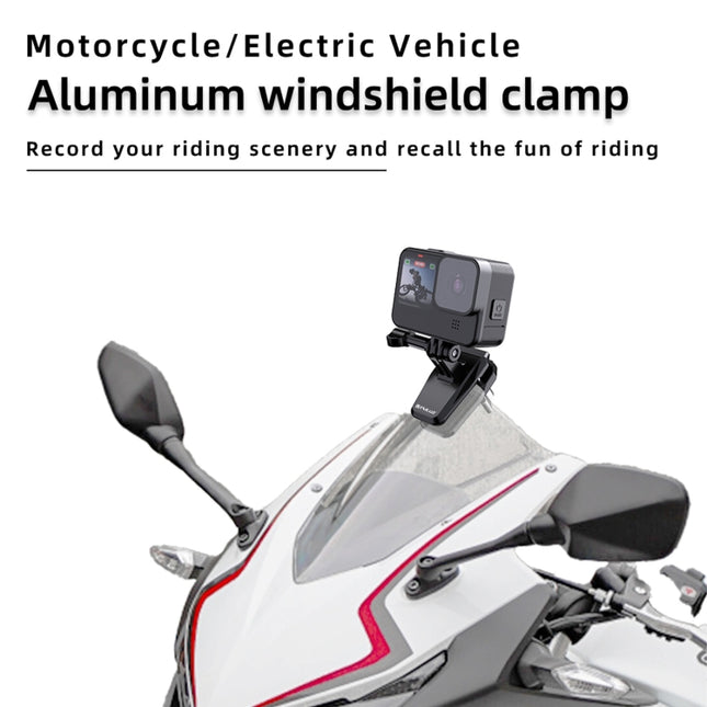 PULUZ Motorcycle Windshield Clip Bracket Camera Mount, Windshield Clip II