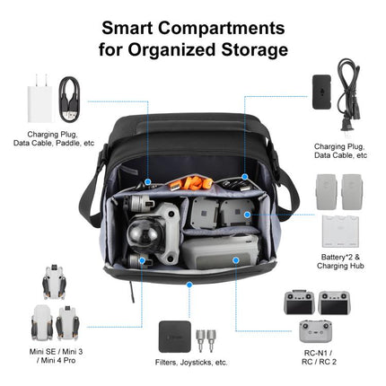 PULUZ Portable Carry Bag Single Shoulder Storage Bag for DJI Mini Series Drone / DJI Osmo Pocket Series