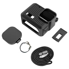 For GoPro HERO 2024 PULUZ Silicone Protective Case Side Interface Cover with Wrist Strap & Lens Cover