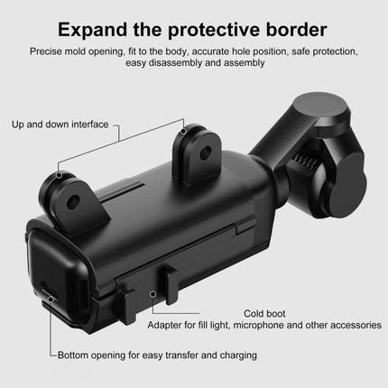 Para DJI OSMO Pocket 3 PULUZ Marco de protección de plástico Soporte adaptador de zapata fría de expansión, Marco de protección de plástico