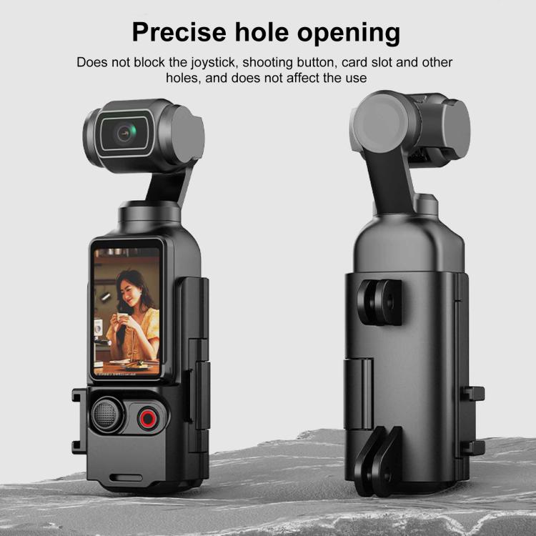 Für DJI OSMO Pocket 3 PULUZ Kunststoff-Schutzrahmen-Erweiterungs-Kaltschuh-Adapterhalterung, Kunststoff-Schutzrahmen