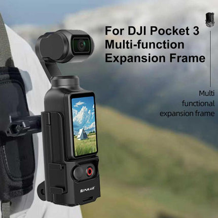 Para DJI OSMO Pocket 3 PULUZ Marco de protección de plástico Soporte adaptador de zapata fría de expansión, Marco de protección de plástico