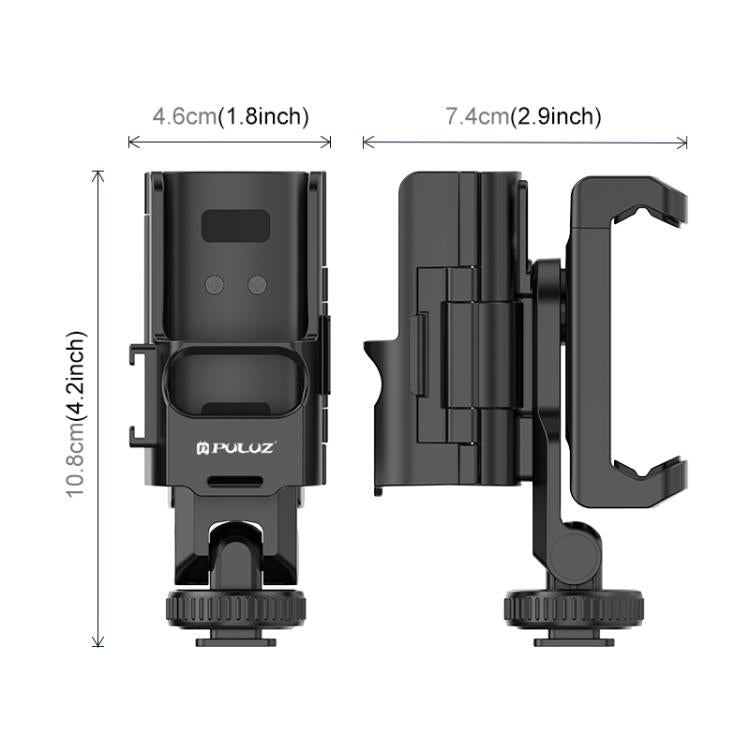 Abrazadera de expansión para teléfono con marco protector PULUZ para DJI OSMO Pocket 3, compatible con poste de trípode