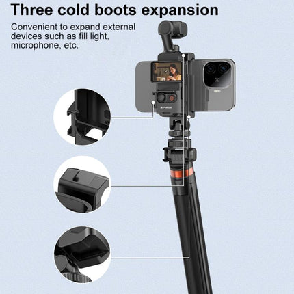 Abrazadera de expansión para teléfono con marco protector PULUZ para DJI OSMO Pocket 3, compatible con poste de trípode