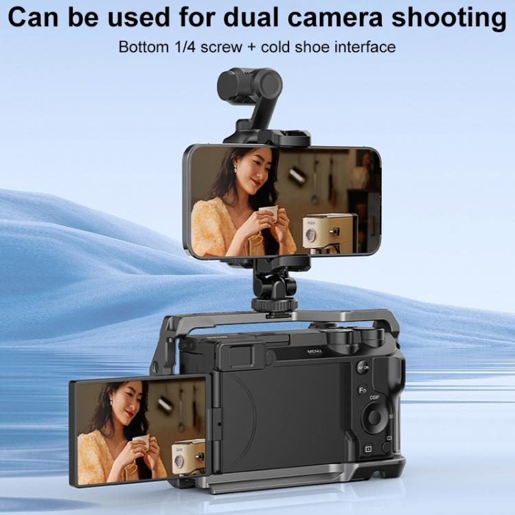 Abrazadera de expansión para teléfono con marco protector PULUZ para DJI OSMO Pocket 3, compatible con poste de trípode