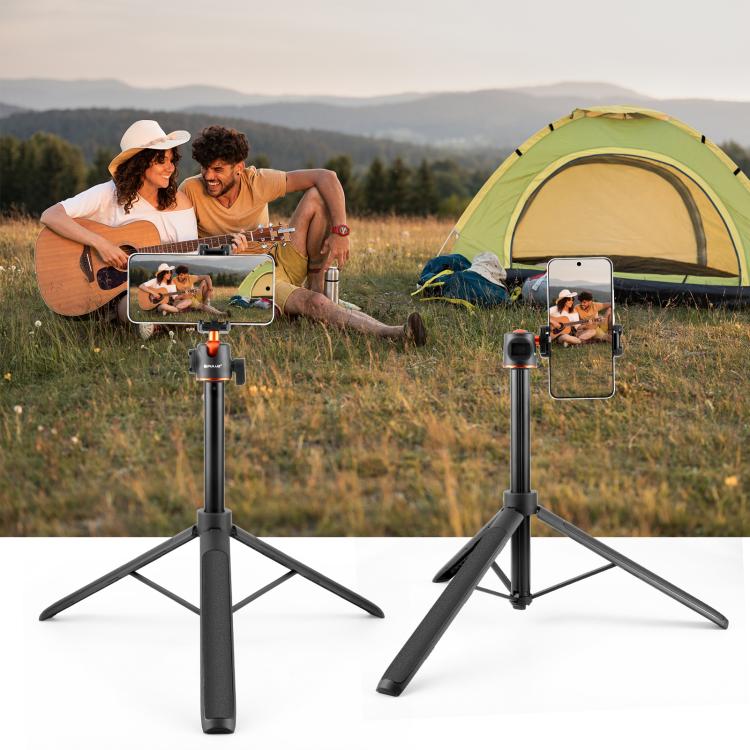 PULUZ 1,3 m Telefon-Selfie-Stick-Stativ Vlog Live-Streaming-Halter mit Telefonclip, 1,4 m Telefonstativ