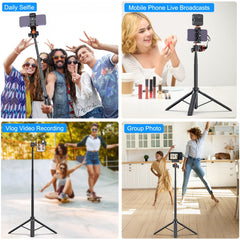 PULUZ 1.3m Phone Selfie Stick Tripod Vlog Live Streaming Holder with Phone Clip, 1.4m  Phone Tripod