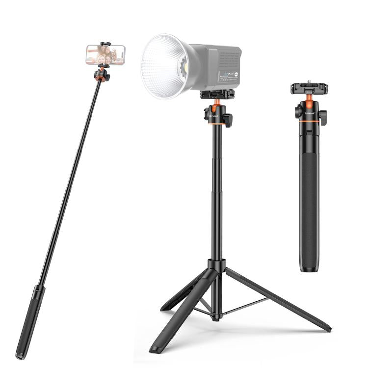 PULUZ 1,3 m Telefon-Selfie-Stick-Stativ Vlog Live-Streaming-Halter mit Telefonclip, 1,4 m Telefonstativ
