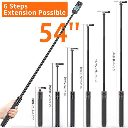 PULUZ 1,3 m Action-Kamera-Selfie-Stick-Stativ Vlog Live-Streaming-Halter, 1,4 m Action-Kamera-Stativ